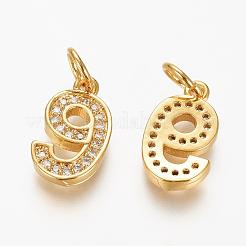 Messing micro pave klar zirkonia charme&nbsp;ZIRC-L092-09-G