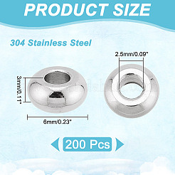 200 Stück 304 Edelstahlperlen&nbsp;STAS-AR0001-92