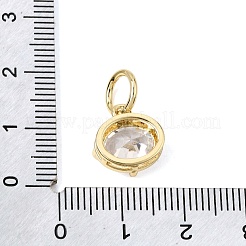 Messing ebnen Zirkonia Charms&nbsp;KK-CBA960E-09B-G