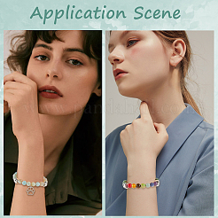 DIY-Kits zur Herstellung von Armbändern aus natürlichen und synthetischen Edelsteinen mit runden Perlen&nbsp;DIY-SC0030-80
