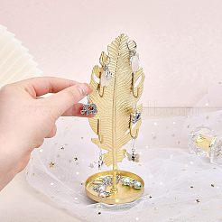 Ohrringständer aus Eisen mit rundem Tablett&nbsp;EDIS-WH0016-018A