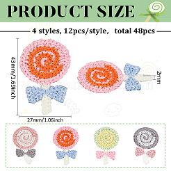 48 Stück 4-Farben-Polyester-Stickerei zum Aufnähen&nbsp;PATC-FG0002-01