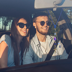 2 ciondolo per auto in perlina di vetro&nbsp;HJEW-DR00302