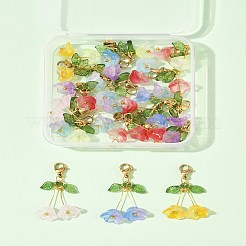 18 pendentif décoratif en verre campanule 9 couleurs&nbsp;HJEW-FS00037