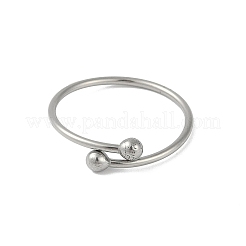 Anelli da dito aperti con polsino a sfera rotonda in acciaio inossidabile 304 anti-ossidazione per le donne&nbsp;RJEW-C105-01P