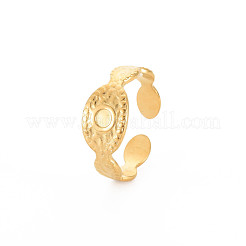 Ionenplattierung (IP) 304 Edelstahl offene Manschette Fingerring Cabochon-Einstellungen&nbsp;STAS-S119-161G