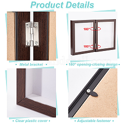 Doppia cornice per foto incernierata verticale in plastica&nbsp;DJEW-WH0043-14B-02