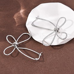 Pendientes de aro de acero inoxidable con flor hueca 201&nbsp;EJEW-P337-01P