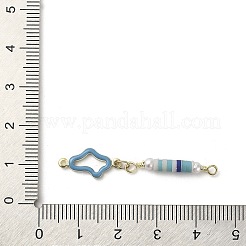 Ciondoli per connettori con collegamenti floreali in ottone smaltato con placcatura a cremagliera&nbsp;KK-M266-25G