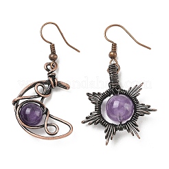 Boucles d'oreilles en améthyste naturelle&nbsp;G-H359-07R-09