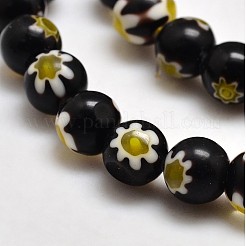 Runden Millefiori Glasperlen Stränge&nbsp;X-LK-P002-08