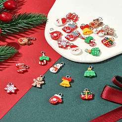 24pcs 12 Arten Weihnachtsthema-undurchsichtige Harzanhänger&nbsp;RESI-FS0001-86B