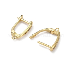 Messing Micro Pave klare Zirkonia Creolen Zubehör&nbsp;KK-H256-06G