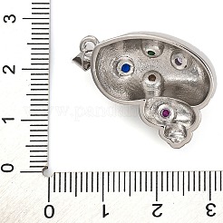 Pendentifs avec zircon cubiques à micro-pavés en laiton&nbsp;KK-K339-11P-02