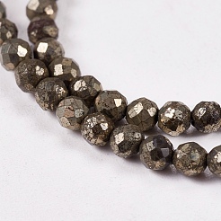 Natürliche Pyrit Perlen Stränge&nbsp;G-L031-3mm-03