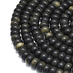 Natürliche goldenen Glanz Obsidian Perlen Stränge&nbsp;G-P575-A29-8x5mm