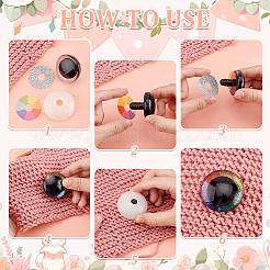 8 Set glitzernde Sicherheitsaugen aus Kunststoff&nbsp;DOLL-PH0001-52