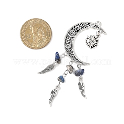 14 Stück 7 Stile synthetischer Türkis & natürliches Tigerauge & Amethyst & Rosenquarz & grüner Aventurin & roter Jaspis & Lapislazuli-Chip & große Chakra-Anhänger aus Legierung&nbsp;PALLOY-JF04679