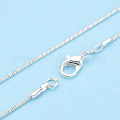 Collier chaîne serpent ronde en laiton avec fermoirs pinces de homard&nbsp;MAK-ZX002-01E-S