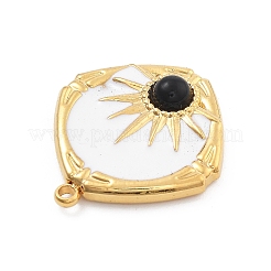 Anhänger aus natürlichem schwarzem Onyx (gefärbt und erhitzt)&nbsp;STAS-R155-048G