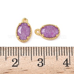 Colgantes de latón con circonitas cúbicas cortadas con hielo picado&nbsp;KK-D024-24E-G