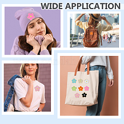 16 Stück 8 Farben Handtuch Stickerei Stil Stoff zum Aufbügeln/Aufnähen Patches&nbsp;DIY-HY0002-51