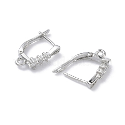 Micropave de latón claro fornituras de aretes de aro de circonio cúbico&nbsp;KK-Z143-05P