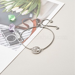 Braccialetti regolabili con cursore albero della vita anti-ossidazione per uomo e donna&nbsp;BJEW-JB06688-01