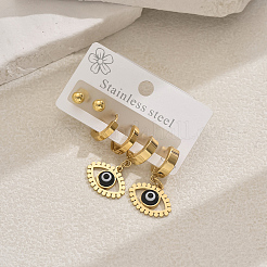 201 Edelstahl hohle Böse Augen Anhänger Ohrringe Sets&nbsp;IZ8037
