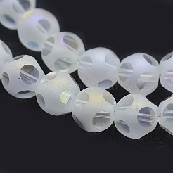 Chapelets de perles en verre électroplaqué&nbsp;EGLA-P032B-8mm-AB02
