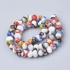 Handgemachte Millefiori Bunte Malerei Perlen Stränge&nbsp;X-LAMP-T005-27