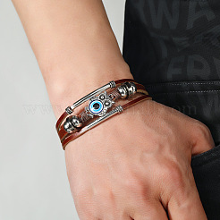 Eule mit mehrsträngigen Armbändern mit bösem Blick&nbsp;ANIM-PW0003-031