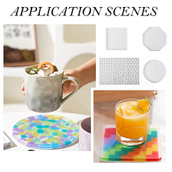 4 Stück 4 Stile DIY Cup Mat Silikonformen-Sets&nbsp;DIY-TA0013-69