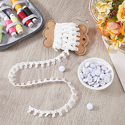 Galons tressés en nylon de 3 mètre avec boucles de boutons élastiques&nbsp;DIY-DR0002-65B