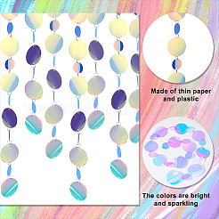 Ghirlanda di punti cerchio glitter in pvc iridescente&nbsp;LS-HJEW-WH0036-37