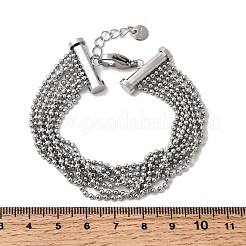 Bracelets multibrins en acier inoxydable 304&nbsp;BJEW-C137-01P