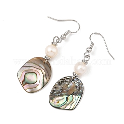 Ohrhänger aus natürlichen Süßwasserzuchtperlen und Abalone-/Paua-Muschelperlen&nbsp;EJEW-JE07313-02