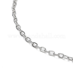Verstellbare 304 Edelstahl-Kabelkettenhalsketten&nbsp;NJEW-K270-06P