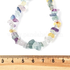 Collier de perles de copeaux de fluorite naturelle&nbsp;NJEW-FZ00004-08