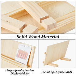 Présentoir d'art d'ongle en bois assemblé à 2 couche&nbsp;ODIS-WH0329-73