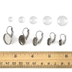 25 Stück 5 Stile 304 Edelstahl Leverback Ohrring-Einstellungen&nbsp;STAS-FS0002-10