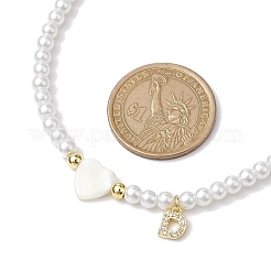 Colliers avec pendentif en forme de lettre en laiton&nbsp;NJEW-JN04771-04