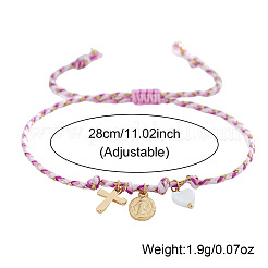 Religion Charm-Armbänder aus Messing und natürlichen Muscheln&nbsp;LS-KR4902-4
