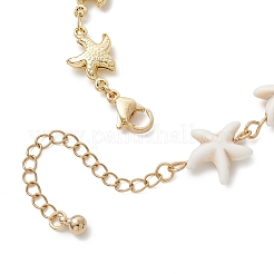 Armbänder aus synthetischem Türkis und Gliederkette aus Edelstahl 304 für Damen&nbsp;BJEW-JB13506