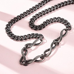 Collar vintage de cadena Panzer con eslabones infinitos de acero inoxidable 304&nbsp;NJEW-C115-02AS
