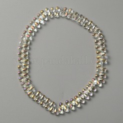 Perline di vetro palccato&nbsp;GLAA-WH0023-29C