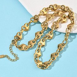 Collares colgantes de cadena con eslabones de corazón de acero inoxidable 304 para mujer&nbsp;NJEW-B150-02G