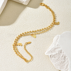 Cavigliere da donna in ottone a doppio strato con ciondolo a forma di cuore per vacanze al mare.&nbsp;MV7026