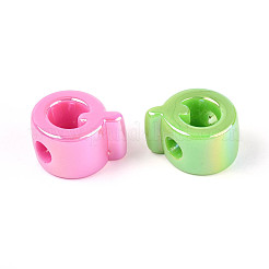 Cuentas europeas de acrílico opaco chapadas en uv&nbsp;OACR-M027-03Q