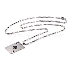 Collares colgantes de acero inoxidable con la leyenda Poker 201&nbsp;NJEW-F320-03P-02